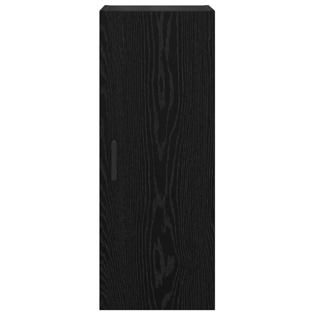 Wandkast Zwart Eiken 34,5 x 34 x 90 cm Bewerkt hout is nu te koop bij PeponiXL, paradijselijk wonen!
