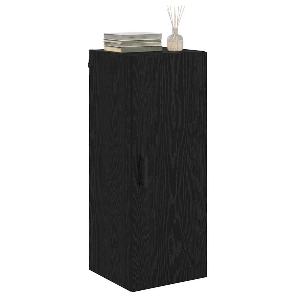 Wandkast Zwart Eiken 34,5 x 34 x 90 cm Bewerkt hout is nu te koop bij PeponiXL, paradijselijk wonen!