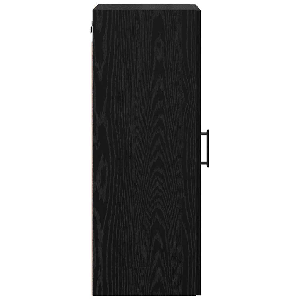 Wandkast Zwart Eiken 34,5 x 34 x 90 cm Bewerkt hout is nu te koop bij PeponiXL, paradijselijk wonen!