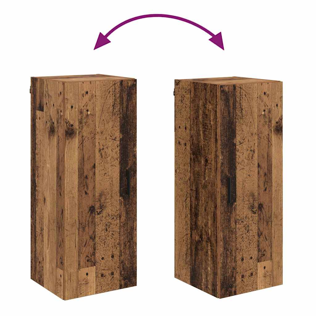 Wandkast Oud Hout 34,5 x 34 x 90 cm Bewerkt hout is nu te koop bij PeponiXL, paradijselijk wonen!