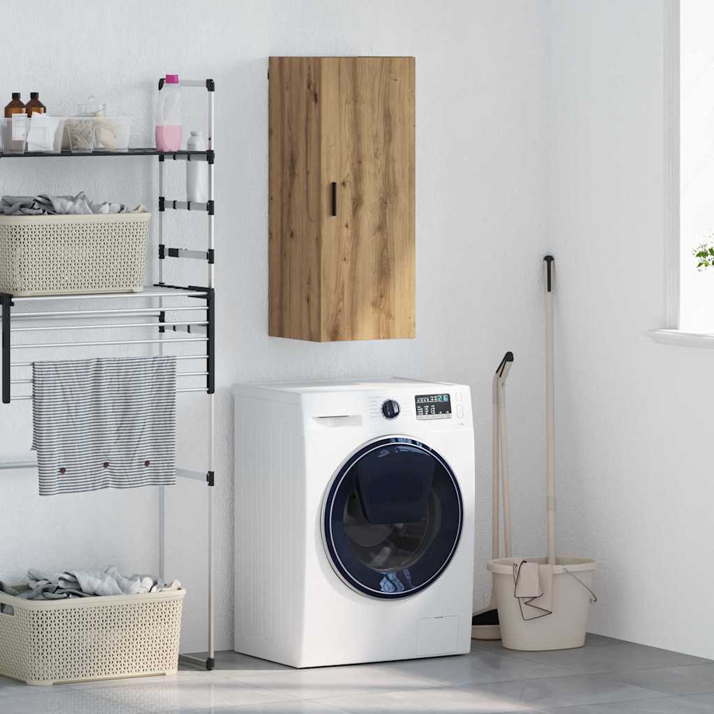 Wandkast Artisan Eiken 34,5 x 34 x 90 cm Bewerkt hout is nu te koop bij PeponiXL, paradijselijk wonen!