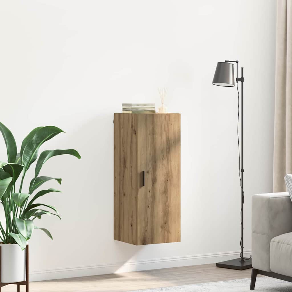 Wandkast Artisan Eiken 34,5 x 34 x 90 cm Bewerkt hout is nu te koop bij PeponiXL, paradijselijk wonen!