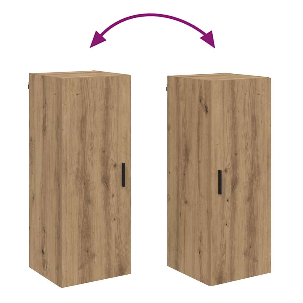 Wandkast Artisan Eiken 34,5 x 34 x 90 cm Bewerkt hout is nu te koop bij PeponiXL, paradijselijk wonen!