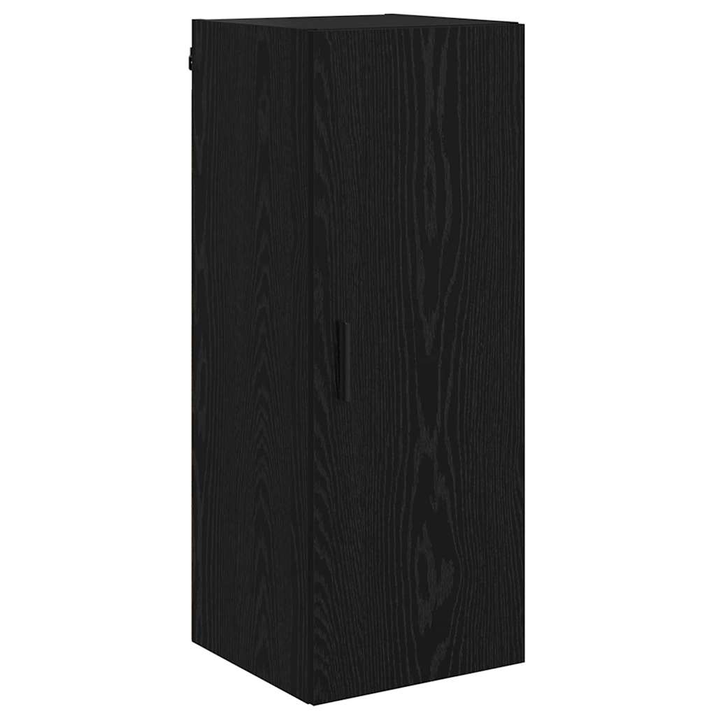 Wandkast Zwart Eiken 34,5 x 34 x 90 cm Bewerkt hout is nu te koop bij PeponiXL, paradijselijk wonen!