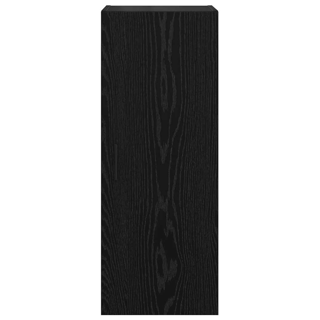 Wandkast Zwart Eiken 34,5 x 34 x 90 cm Bewerkt hout is nu te koop bij PeponiXL, paradijselijk wonen!