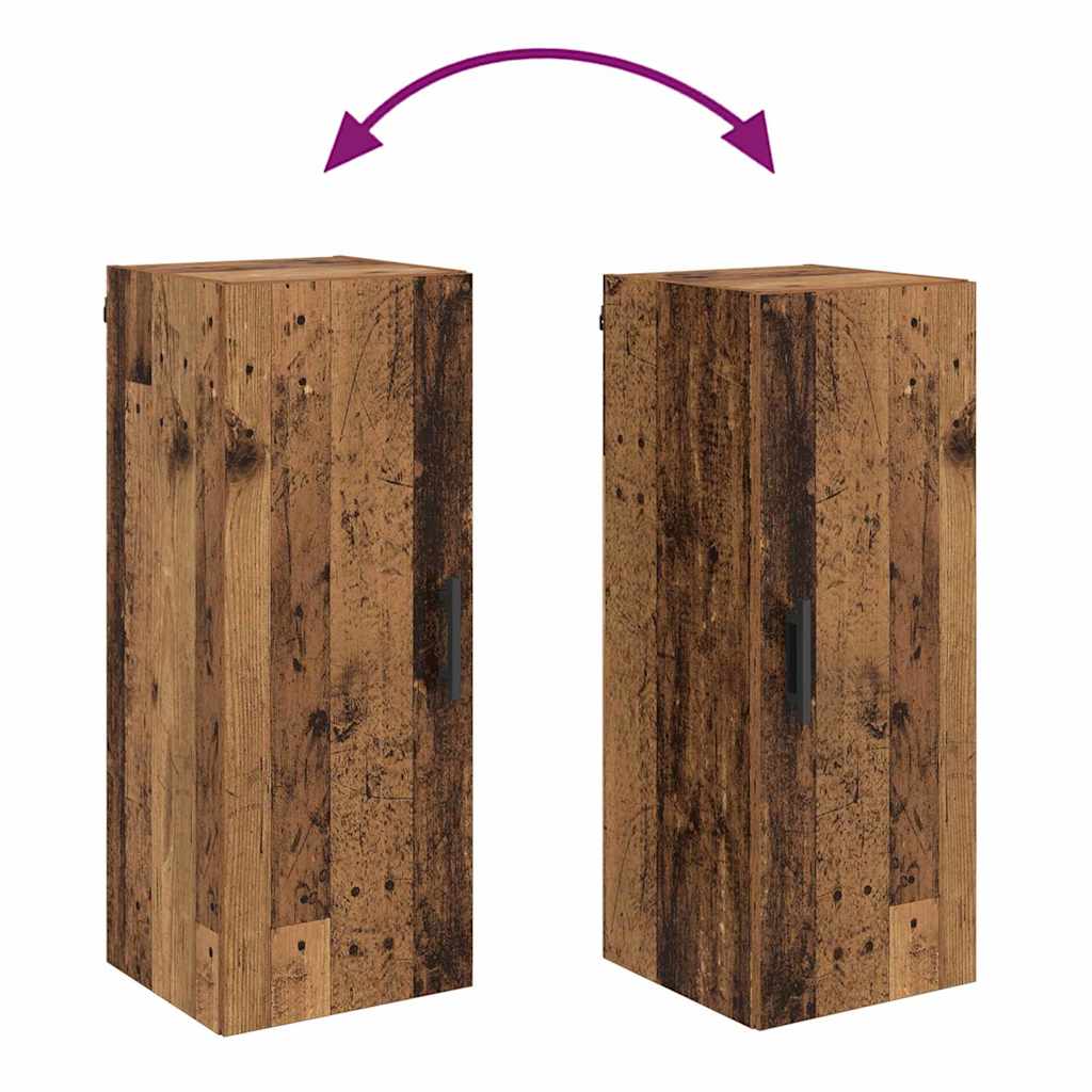 Wandkast Oud Hout 34,5 x 34 x 90 cm Bewerkt hout is nu te koop bij PeponiXL, paradijselijk wonen!