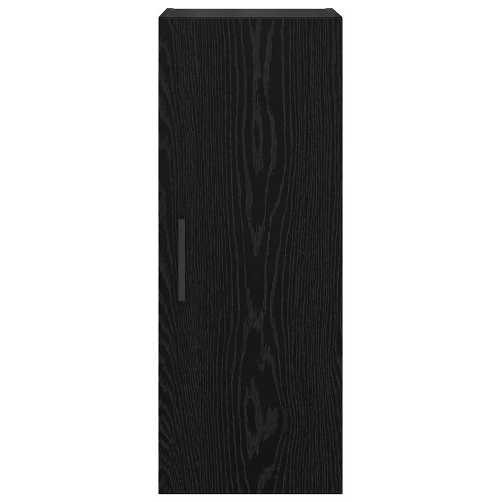Wandkast Zwart Eiken 34,5 x 34 x 90 cm Bewerkt hout is nu te koop bij PeponiXL, paradijselijk wonen!