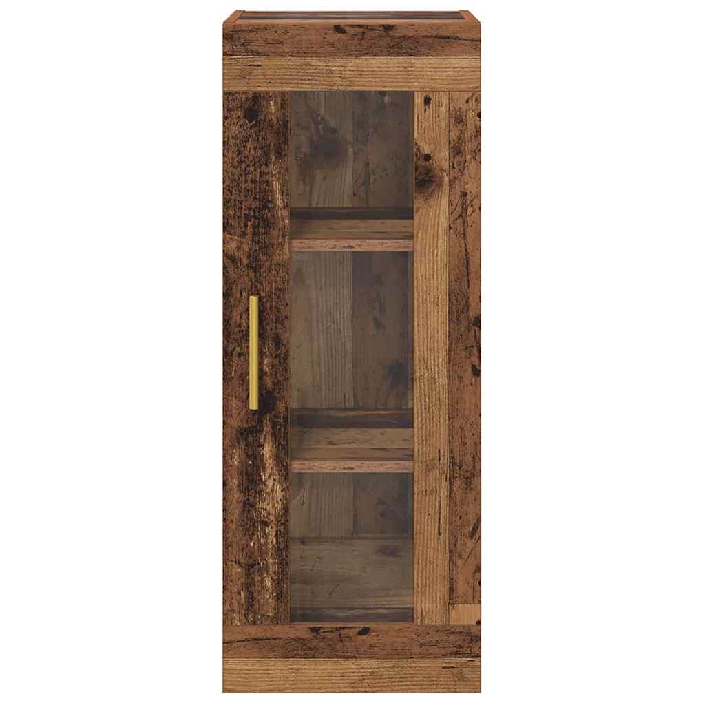 Wandkast Oud Hout 34,5 x 34 x 90 cm Geengineerd Hout en Glas is nu te koop bij PeponiXL, paradijselijk wonen!