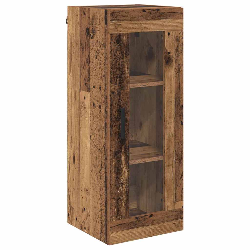 Wandkast Oud Hout 34,5 x 34 x 90 cm Geengineerd Hout en Glas is nu te koop bij PeponiXL, paradijselijk wonen!