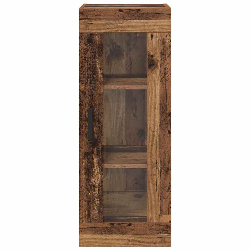 Wandkast Oud Hout 34,5 x 34 x 90 cm Geengineerd Hout en Glas is nu te koop bij PeponiXL, paradijselijk wonen!