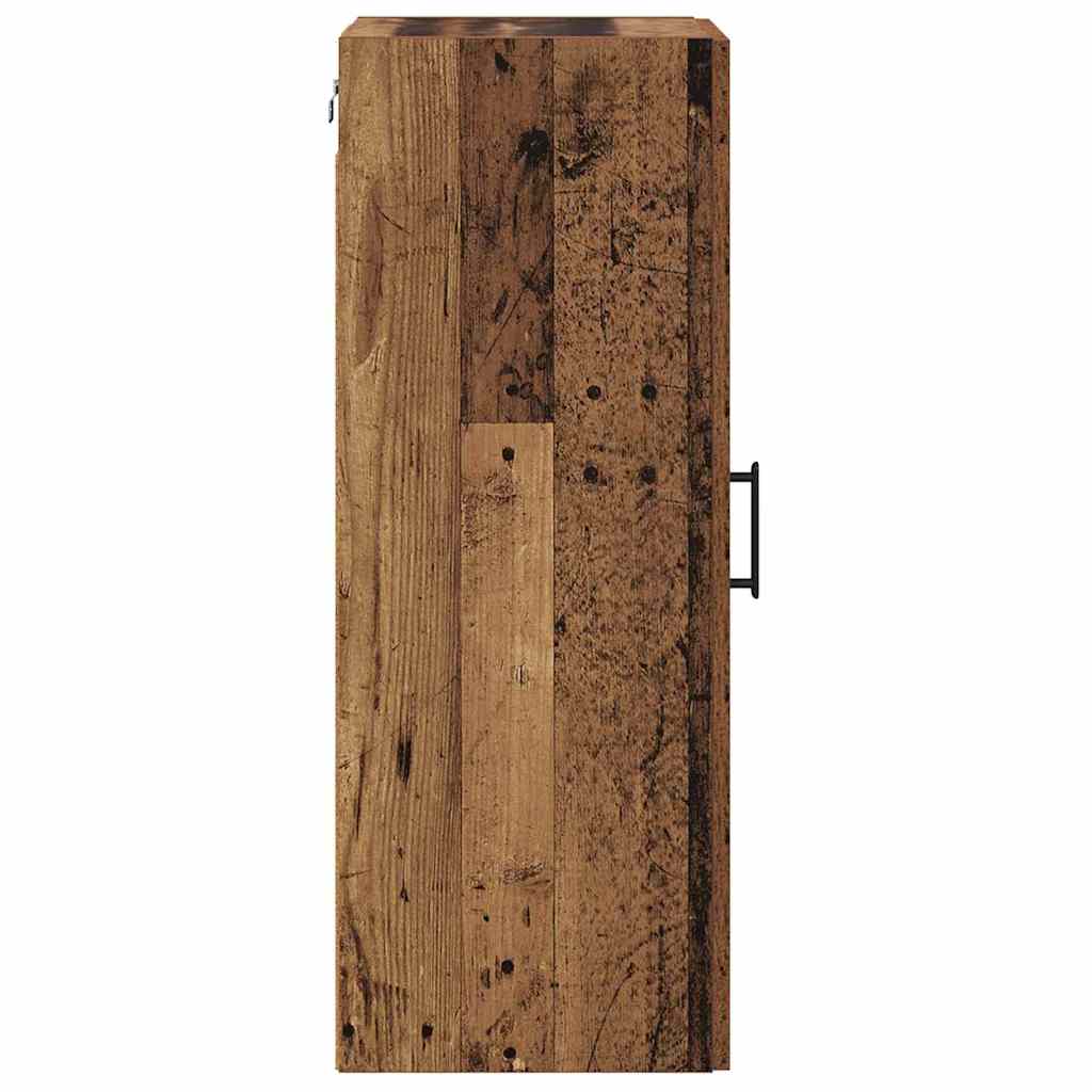 Wandkast Oud Hout 34,5 x 34 x 90 cm Geengineerd Hout en Glas is nu te koop bij PeponiXL, paradijselijk wonen!