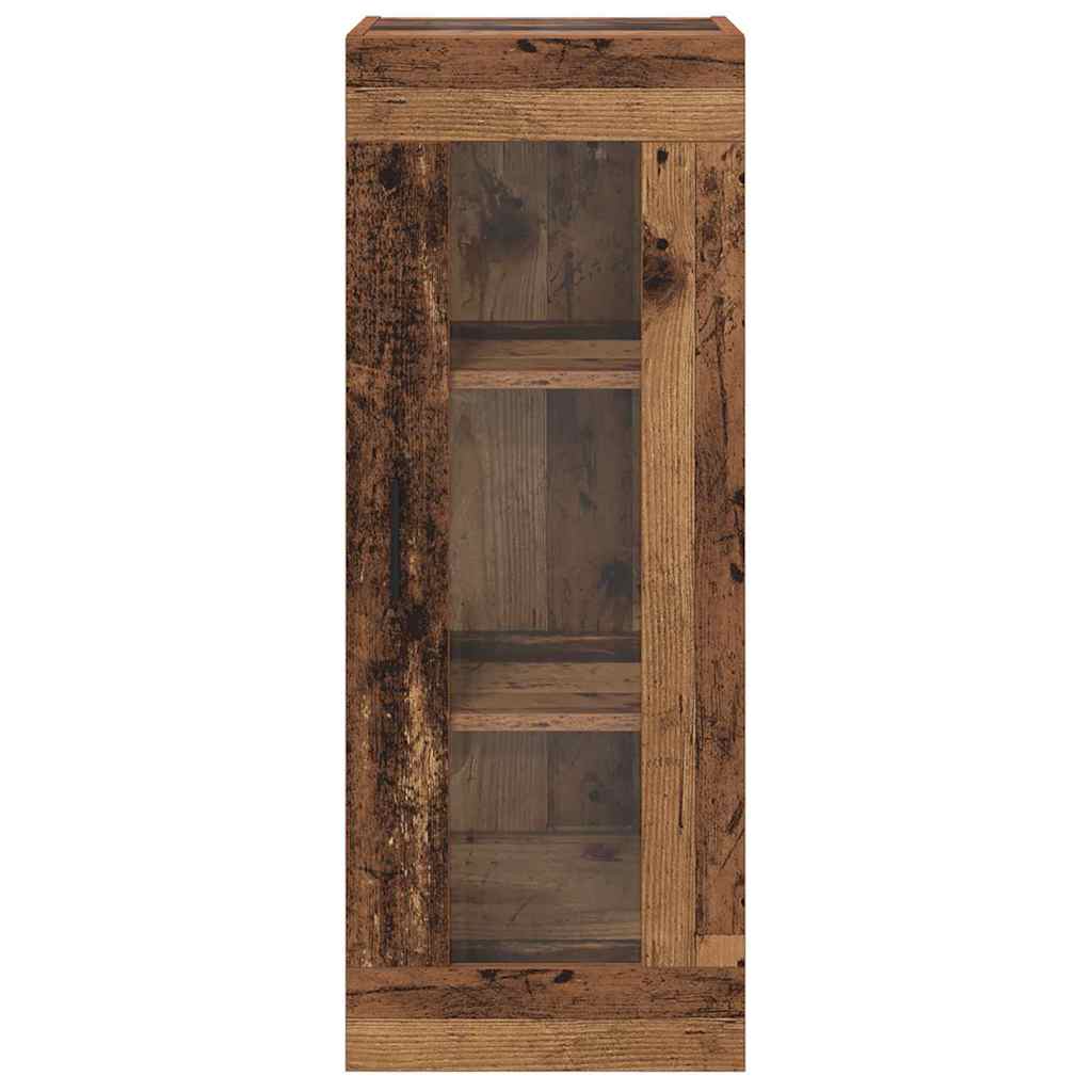 Wandkast Oud Hout 34,5 x 34 x 90 cm Geengineerd Hout en Glas is nu te koop bij PeponiXL, paradijselijk wonen!