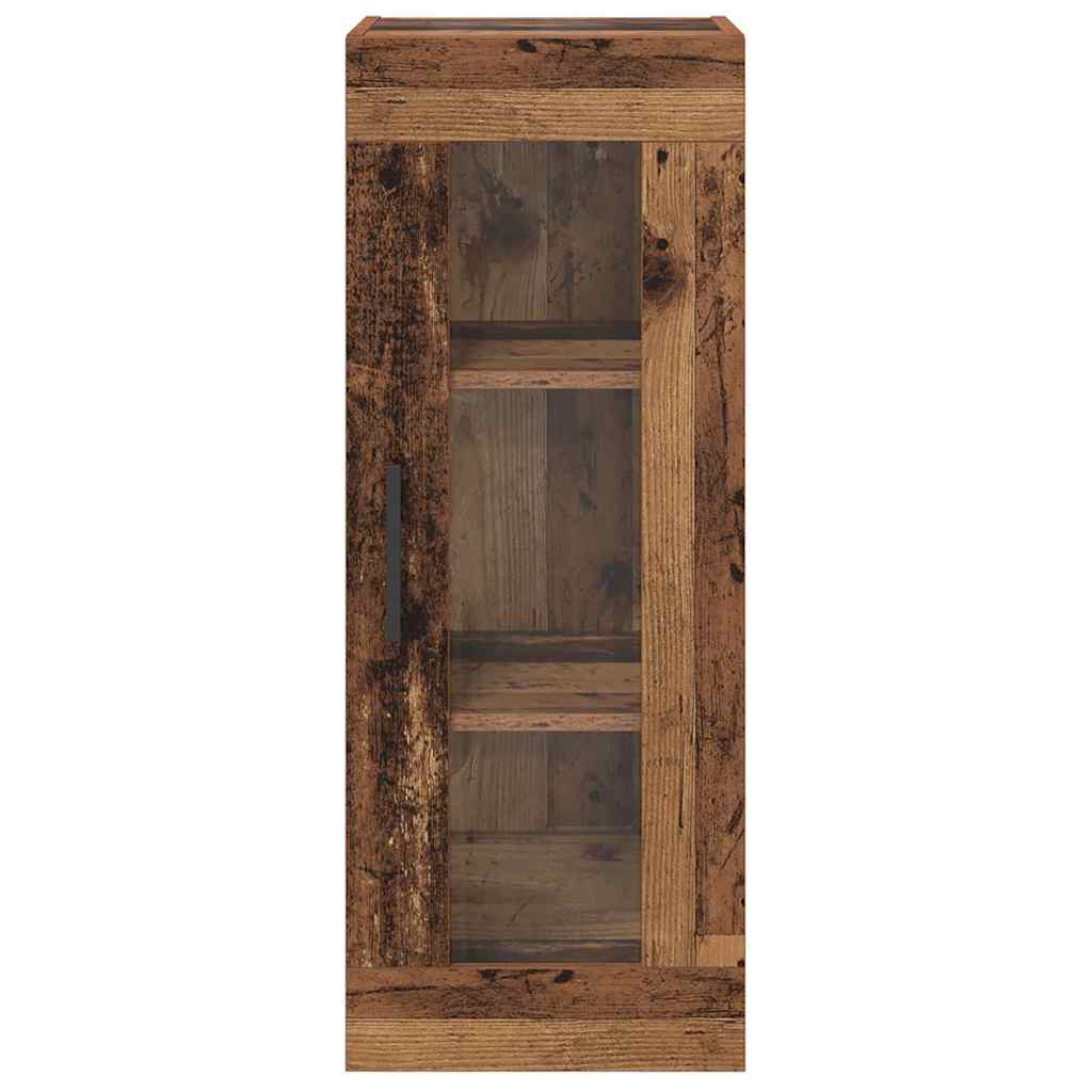 Wandkast Oud Hout 34,5 x 34 x 90 cm Geengineerd Hout en Glas is nu te koop bij PeponiXL, paradijselijk wonen!