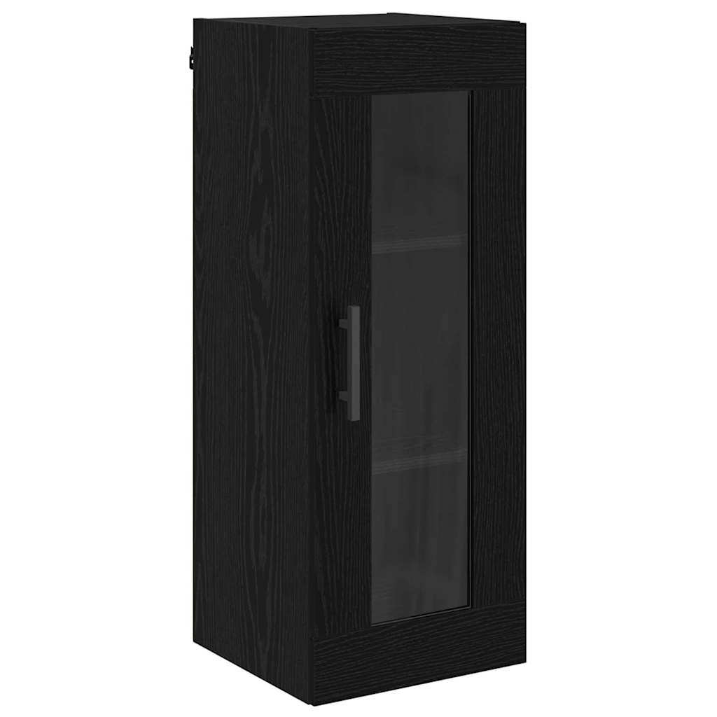 Wandkast Zwart Eiken 34,5 x 34 x 90 cm Geengineerd Hout en Glas is nu te koop bij PeponiXL, paradijselijk wonen!