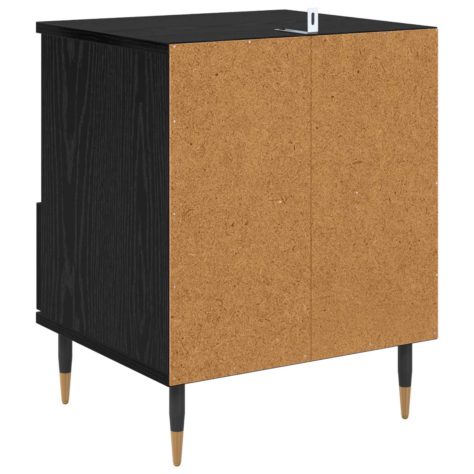 Nachtkastje met lade Zwart Eiken 40 x 35 x 50 cm Bewerkt hout is nu te koop bij PeponiXL, paradijselijk wonen!