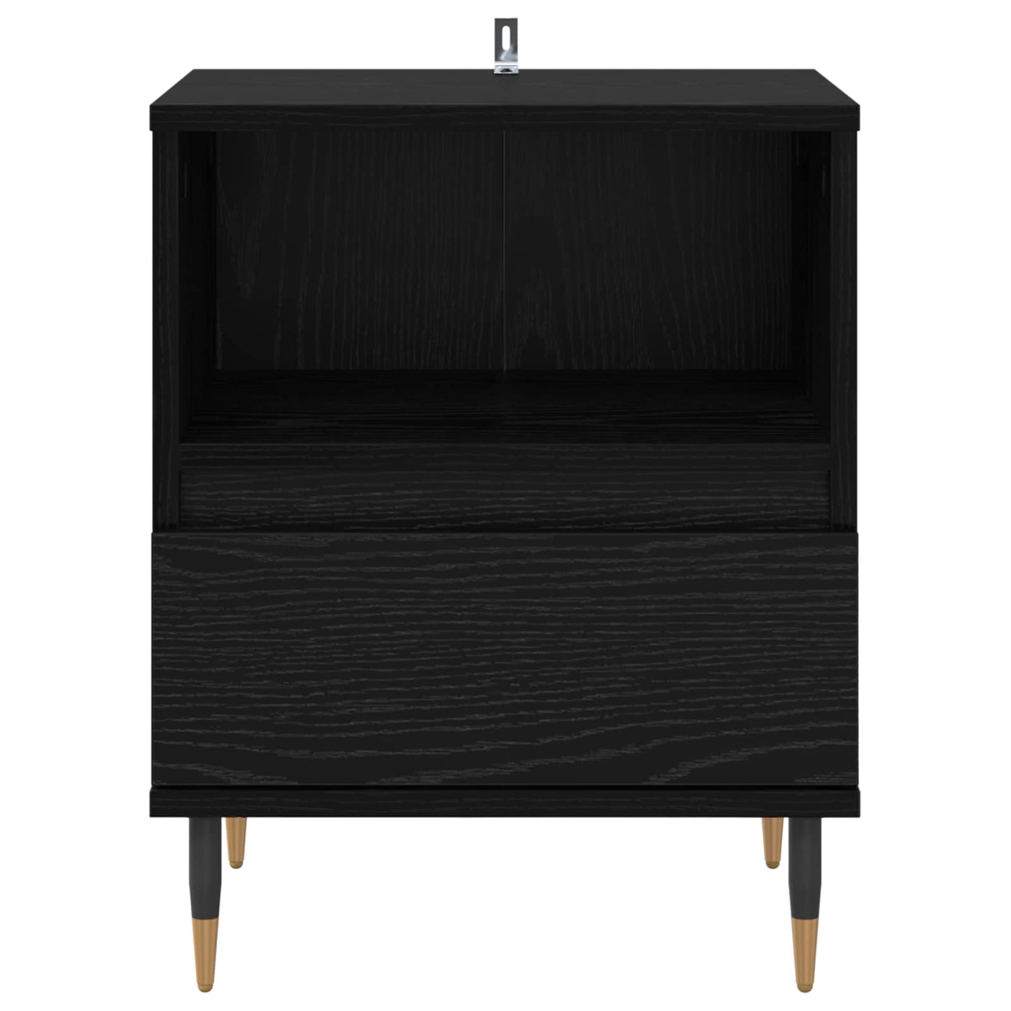 Nachtkastje met lade Zwart Eiken 40 x 35 x 50 cm Bewerkt hout is nu te koop bij PeponiXL, paradijselijk wonen!