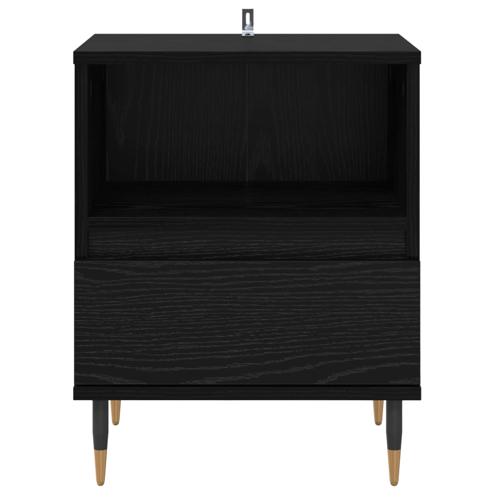 Nachtkastje met lade Zwart Eiken 40 x 35 x 50 cm Bewerkt hout is nu te koop bij PeponiXL, paradijselijk wonen!