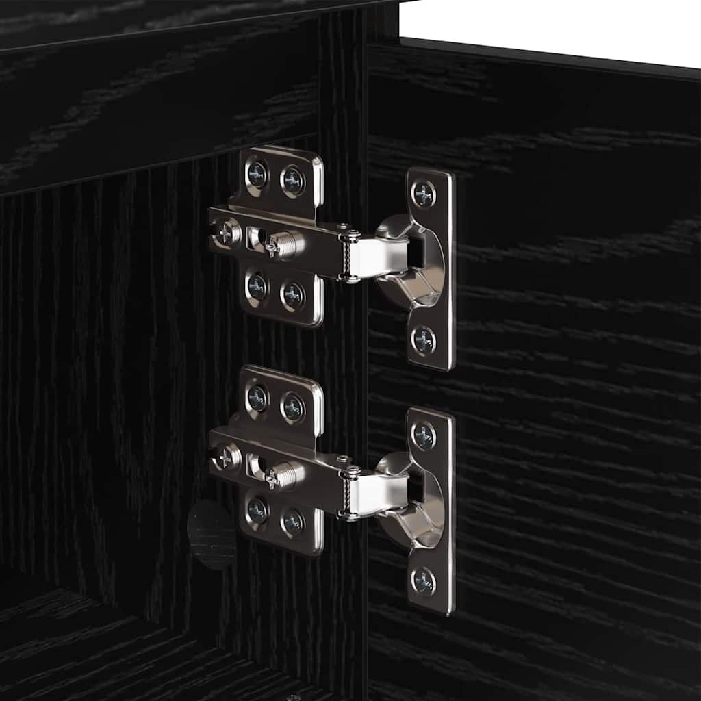 Nachtkastje 2 pcs Zwart Eiken 40 x 35 x 50 cm Bewerkt hout is nu te koop bij PeponiXL, paradijselijk wonen!