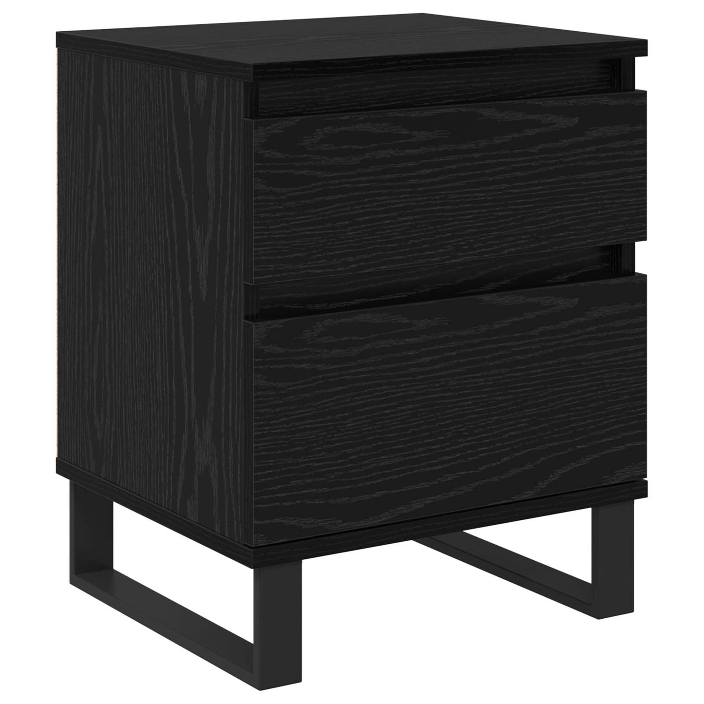 Nachtkastje 2 pcs Zwart Eiken 40 x 35 x 50 cm Bewerkt hout is nu te koop bij PeponiXL, paradijselijk wonen!