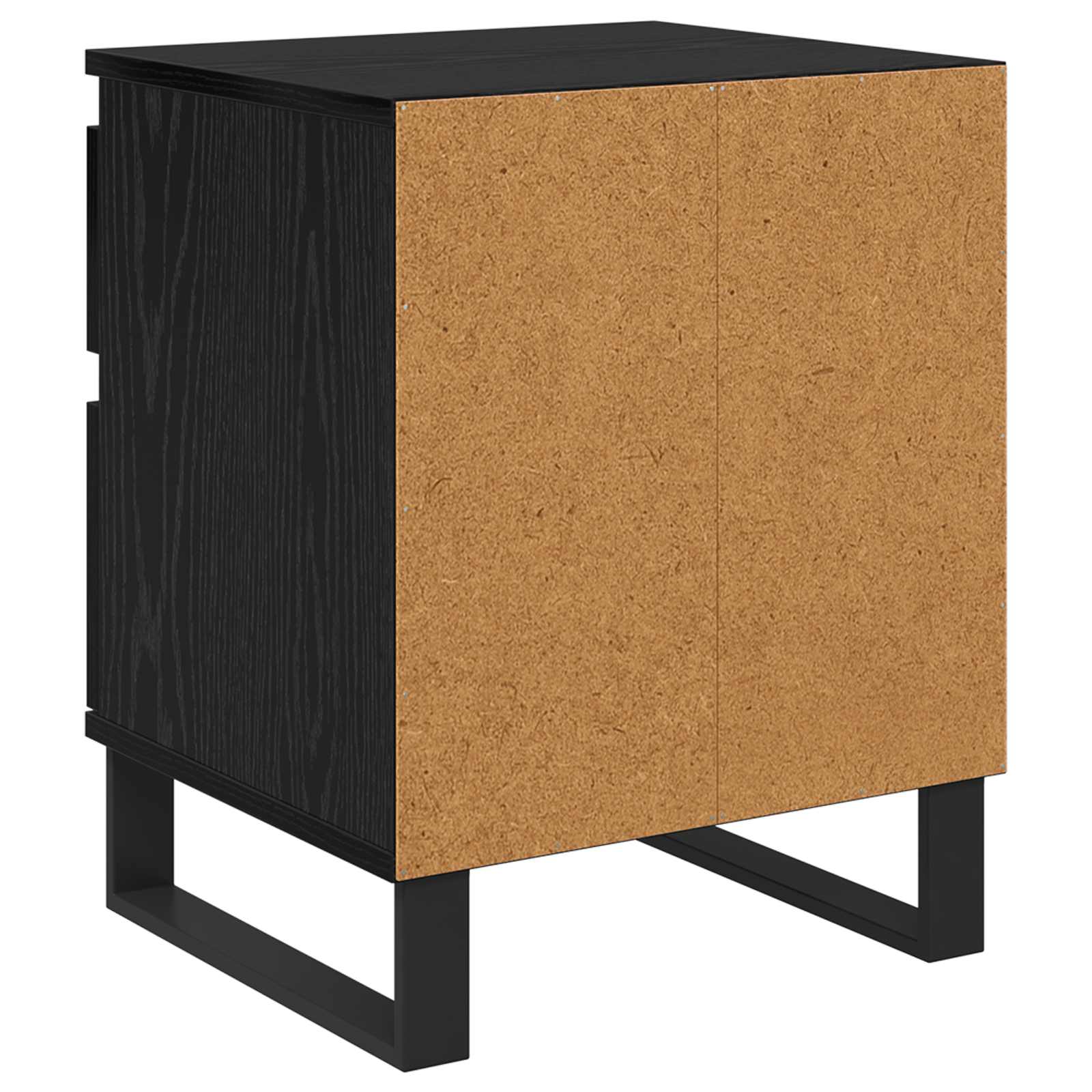 Nachtkastje 2 pcs Zwart Eiken 40 x 35 x 50 cm Bewerkt hout is nu te koop bij PeponiXL, paradijselijk wonen!