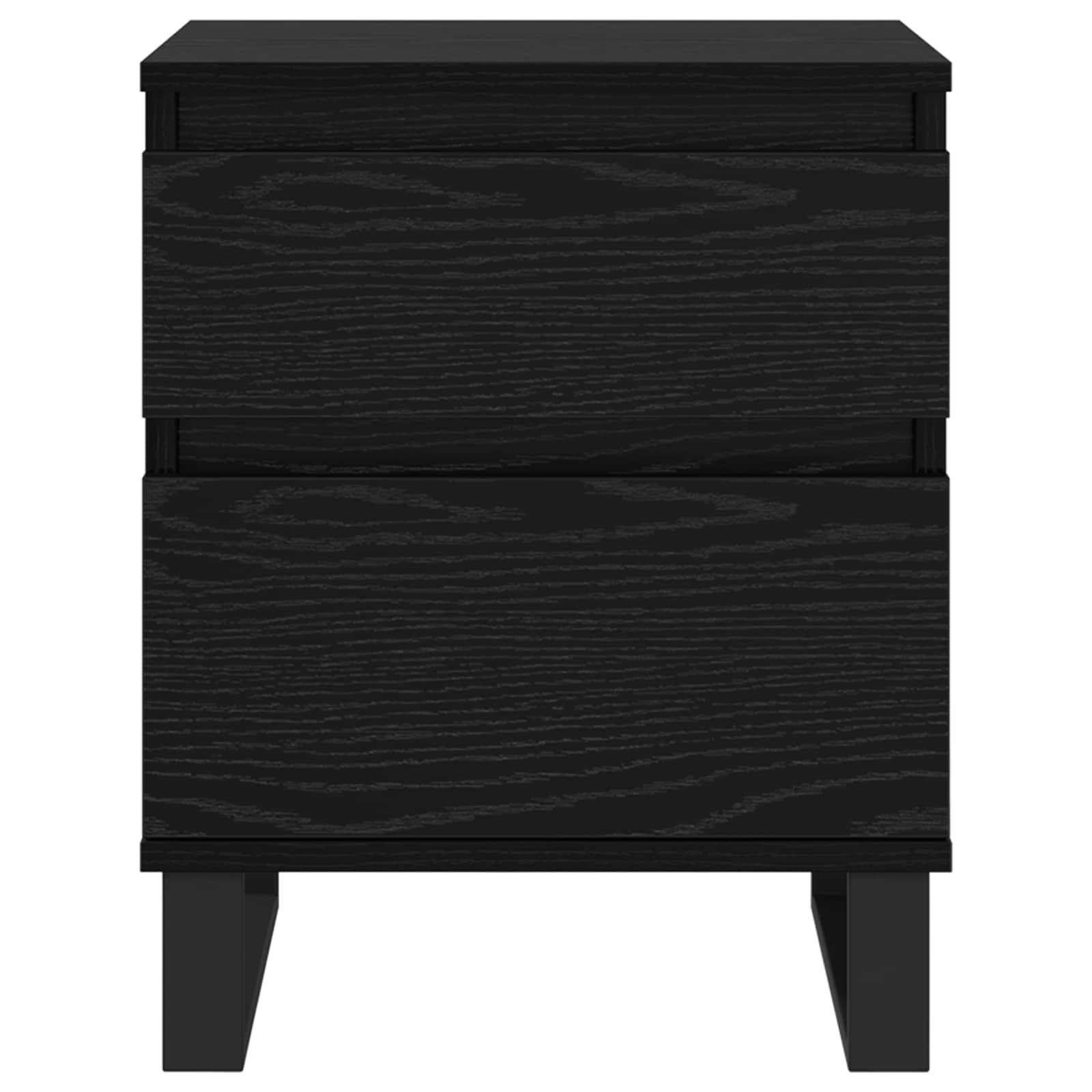 Nachtkastje 2 pcs Zwart Eiken 40 x 35 x 50 cm Bewerkt hout is nu te koop bij PeponiXL, paradijselijk wonen!