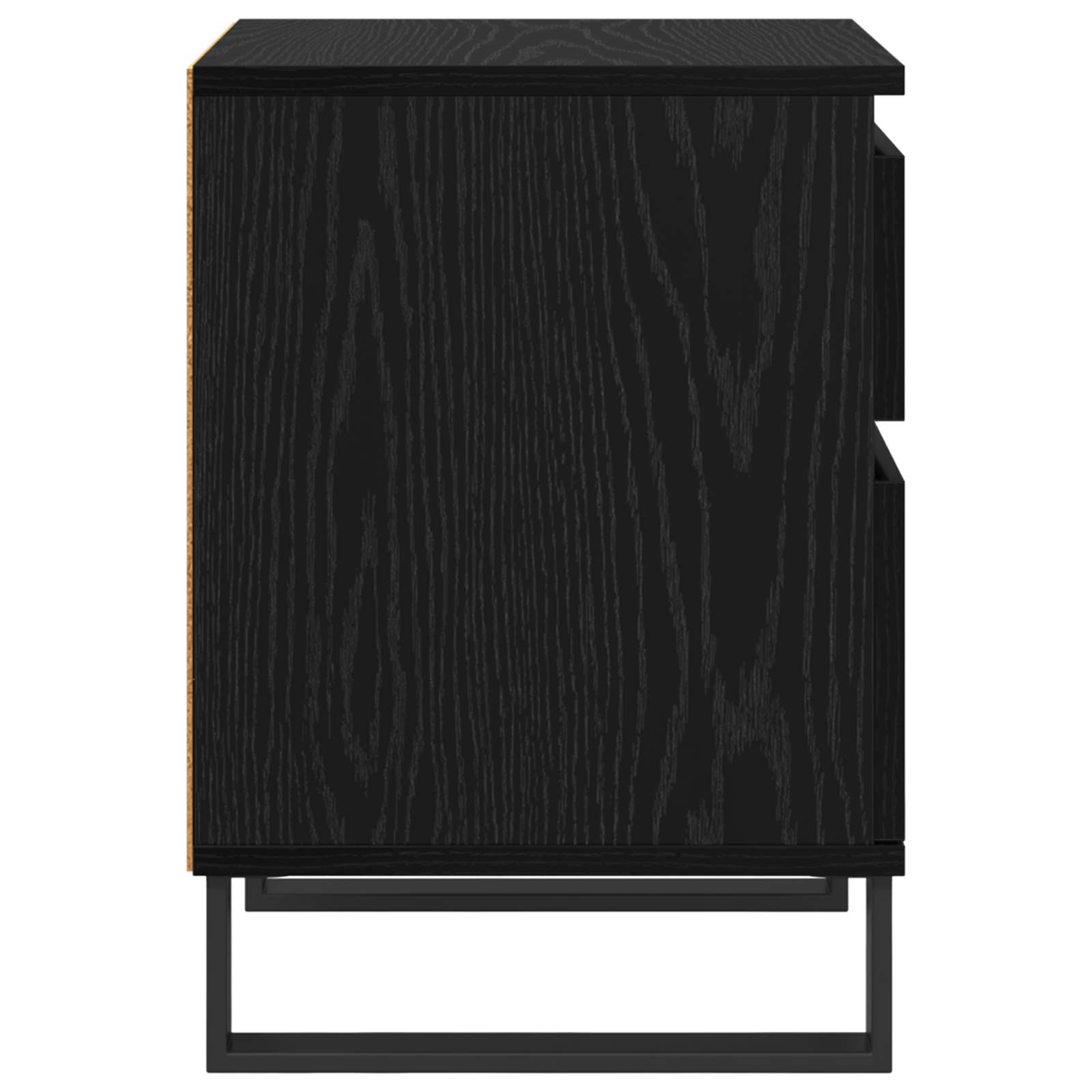 Nachtkastje 2 pcs Zwart Eiken 40 x 35 x 50 cm Bewerkt hout is nu te koop bij PeponiXL, paradijselijk wonen!