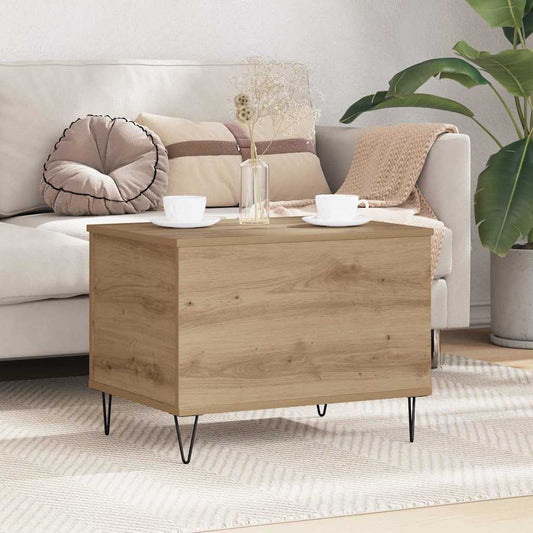 Salontafel Artisan Eiken 60 x 44,5 x 45 cm Bewerkt hout is nu te koop bij PeponiXL, paradijselijk wonen!