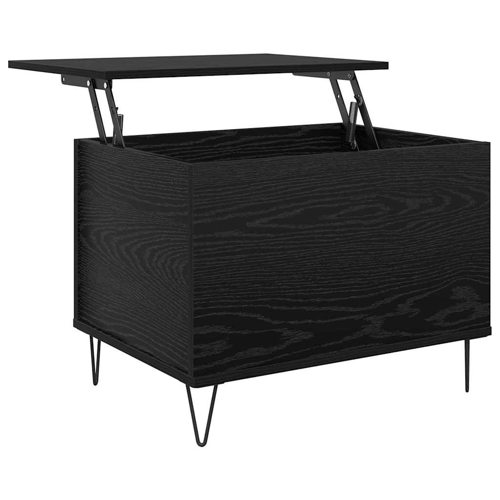 Salontafel Zwart Eiken 60 x 44,5 x 45 cm Bewerkt hout is nu te koop bij PeponiXL, paradijselijk wonen!