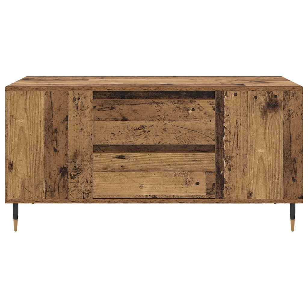 Salontafel met lade Oud Hout 102 x 44,5 x 50 cm Bewerkt hout is nu te koop bij PeponiXL, paradijselijk wonen!