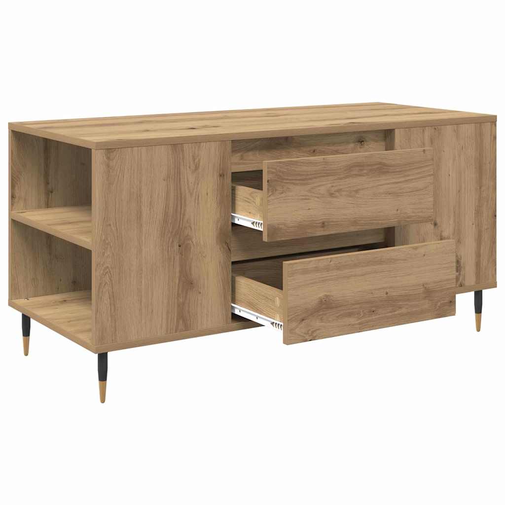 Salontafel Artisan Eiken 102 x 44,5 x 50 cm Bewerkt hout is nu te koop bij PeponiXL, paradijselijk wonen!