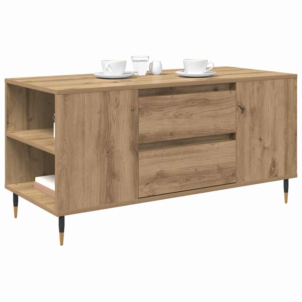 Salontafel Artisan Eiken 102 x 44,5 x 50 cm Bewerkt hout is nu te koop bij PeponiXL, paradijselijk wonen!