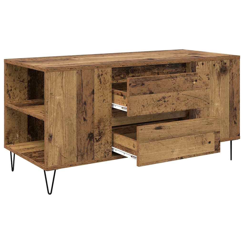Salontafel met lade Oud Hout 102 x 44,5 x 50 cm Bewerkt hout is nu te koop bij PeponiXL, paradijselijk wonen!