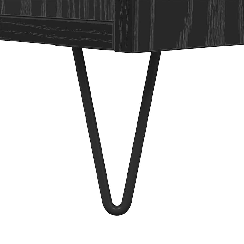 Salontafel met lade Zwart Eiken 102 x 44,5 x 50 cm Bewerkt hout is nu te koop bij PeponiXL, paradijselijk wonen!