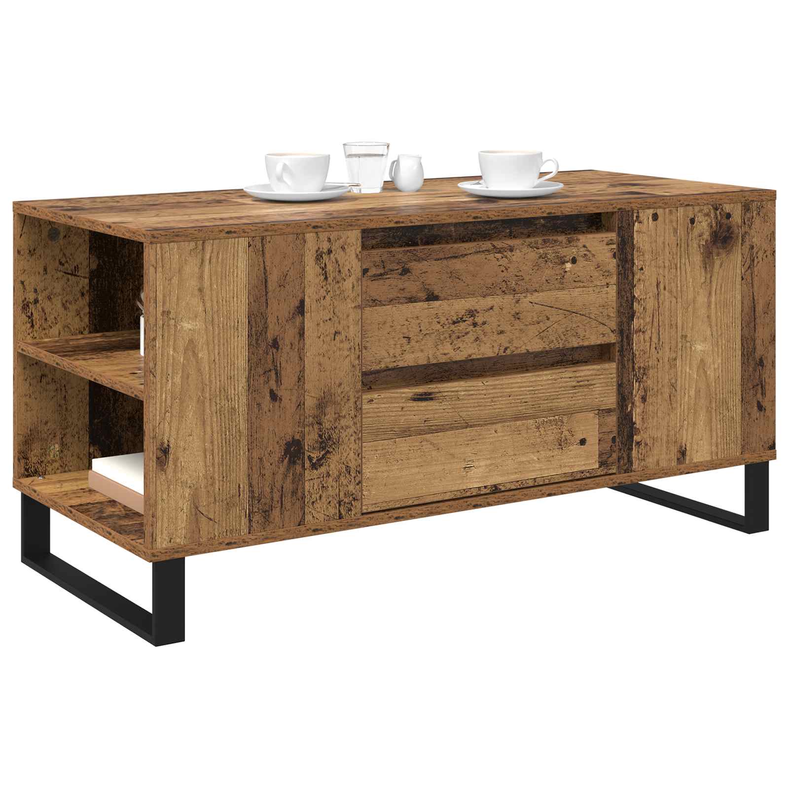 Salontafel Oud Hout 102 x 44,5 x 50 cm Bewerkt hout is nu te koop bij PeponiXL, paradijselijk wonen!