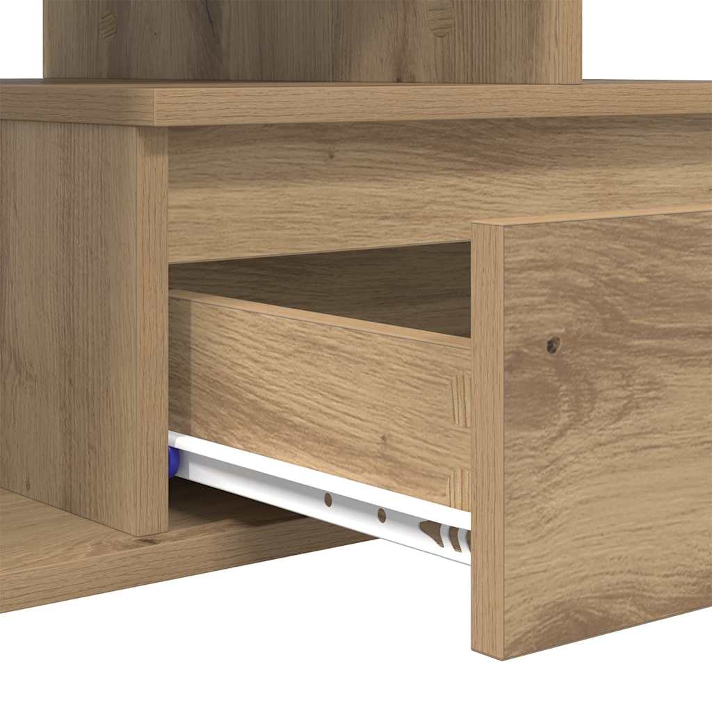 Salontafel met lade Artisan Eiken 90 x 49 x 45 cm Bewerkt hout is nu te koop bij PeponiXL, paradijselijk wonen!