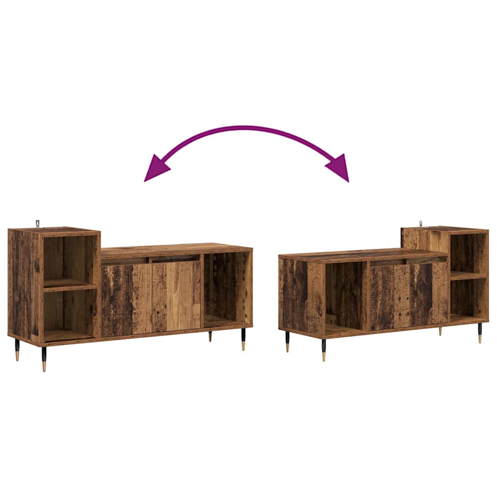 TV-kast Oud Hout 100 x 35 x 55 cm Bewerkt hout is nu te koop bij PeponiXL, paradijselijk wonen!