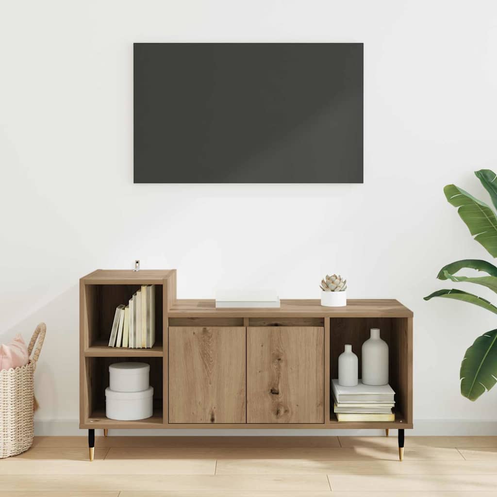 TV-kast Artisan Eiken 100 x 35 x 55 cm Bewerkt hout is nu te koop bij PeponiXL, paradijselijk wonen!