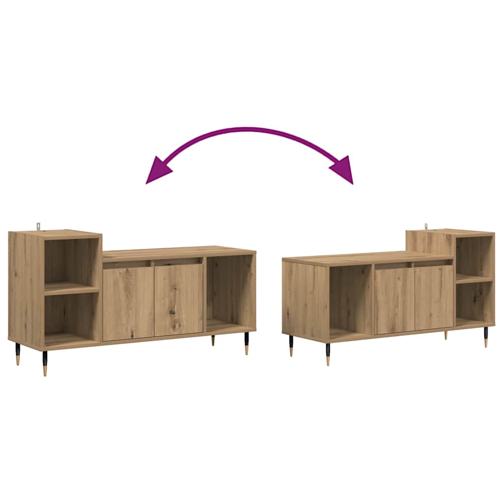 TV-kast Artisan Eiken 100 x 35 x 55 cm Bewerkt hout is nu te koop bij PeponiXL, paradijselijk wonen!