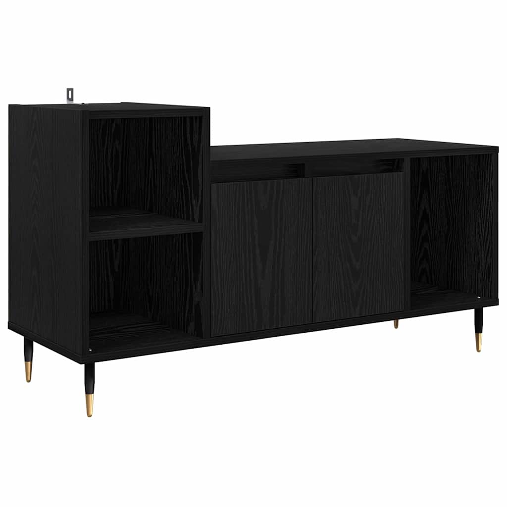 TV-kast Zwart Eiken 100 x 35 x 55 cm Bewerkt hout is nu te koop bij PeponiXL, paradijselijk wonen!