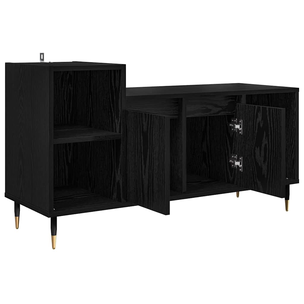 TV-kast Zwart Eiken 100 x 35 x 55 cm Bewerkt hout is nu te koop bij PeponiXL, paradijselijk wonen!