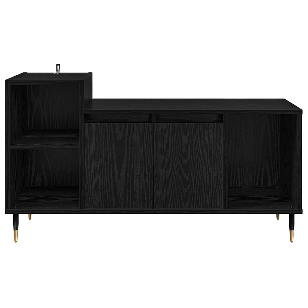 TV-kast Zwart Eiken 100 x 35 x 55 cm Bewerkt hout is nu te koop bij PeponiXL, paradijselijk wonen!