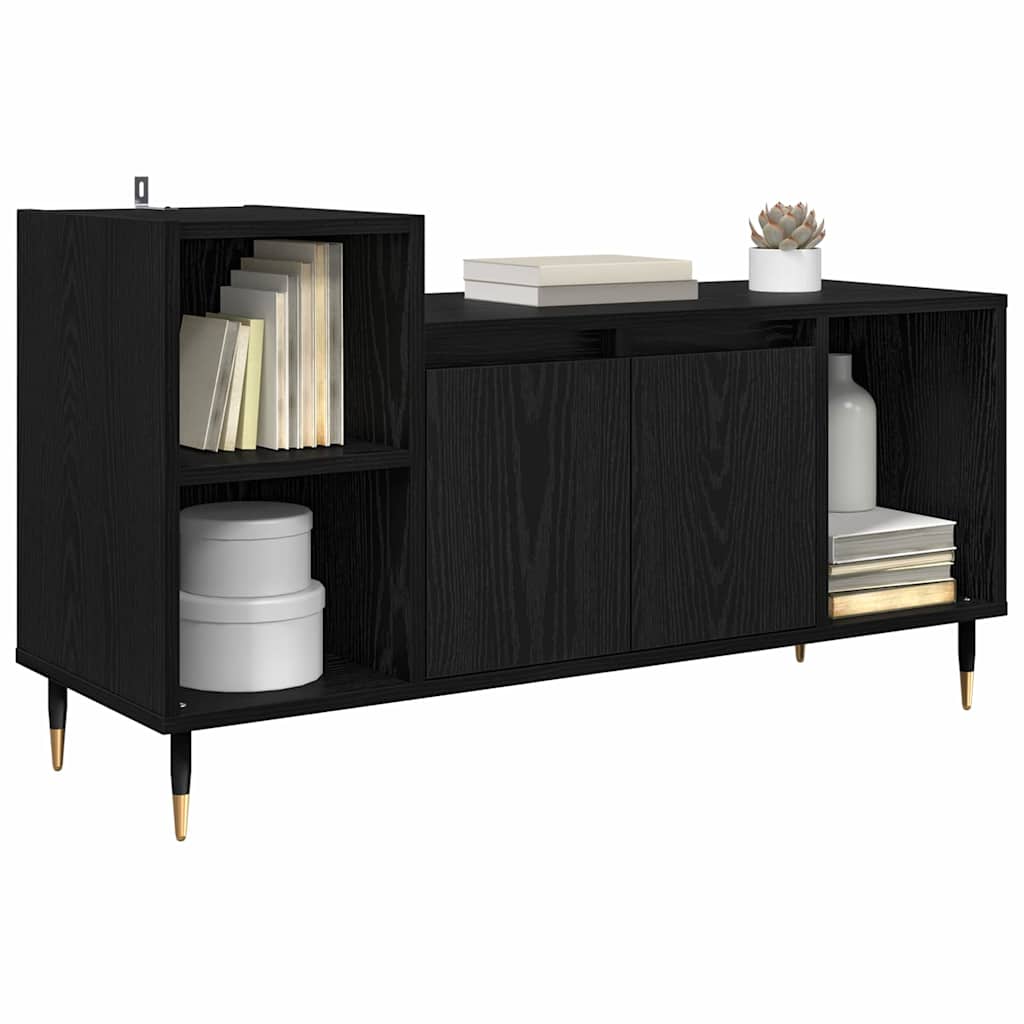 TV-kast Zwart Eiken 100 x 35 x 55 cm Bewerkt hout is nu te koop bij PeponiXL, paradijselijk wonen!