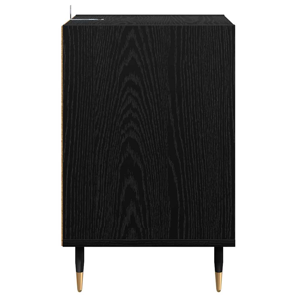 TV-kast Zwart Eiken 100 x 35 x 55 cm Bewerkt hout is nu te koop bij PeponiXL, paradijselijk wonen!