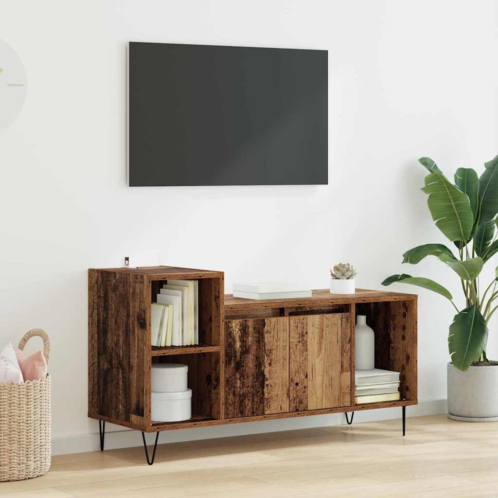 TV-kast Oud Hout 100 x 35 x 55 cm Bewerkt hout is nu te koop bij PeponiXL, paradijselijk wonen!