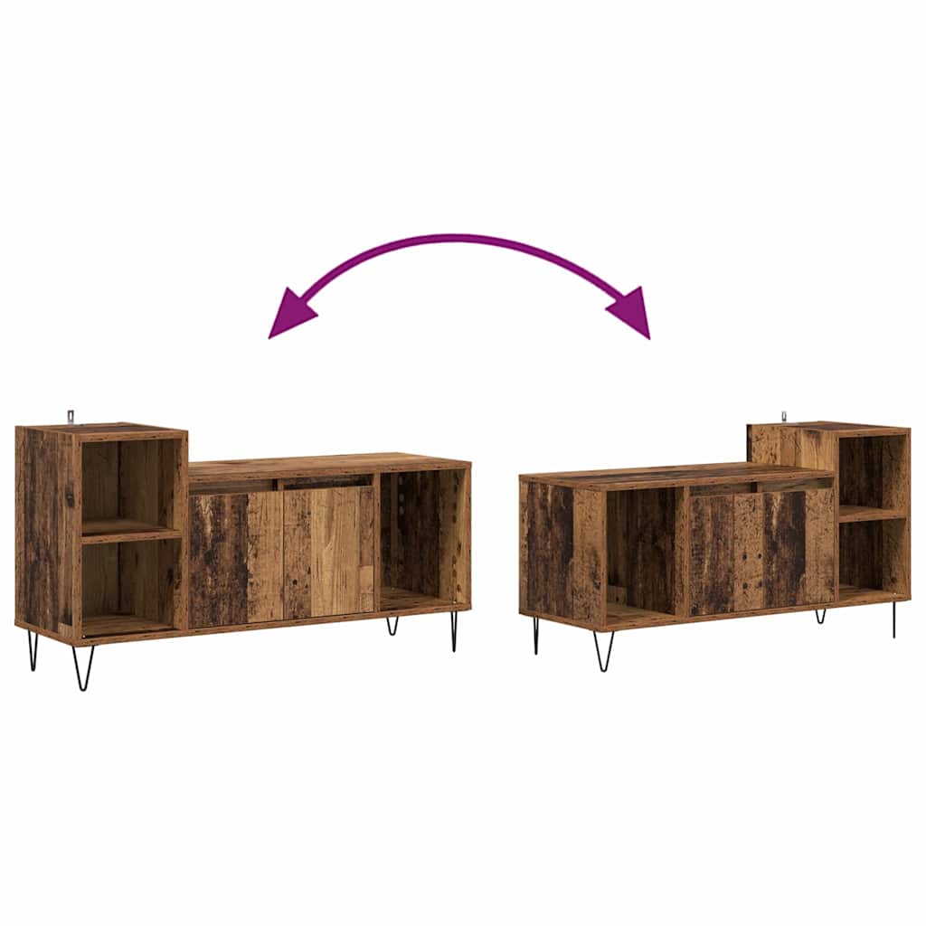 TV-kast Oud Hout 100 x 35 x 55 cm Bewerkt hout is nu te koop bij PeponiXL, paradijselijk wonen!