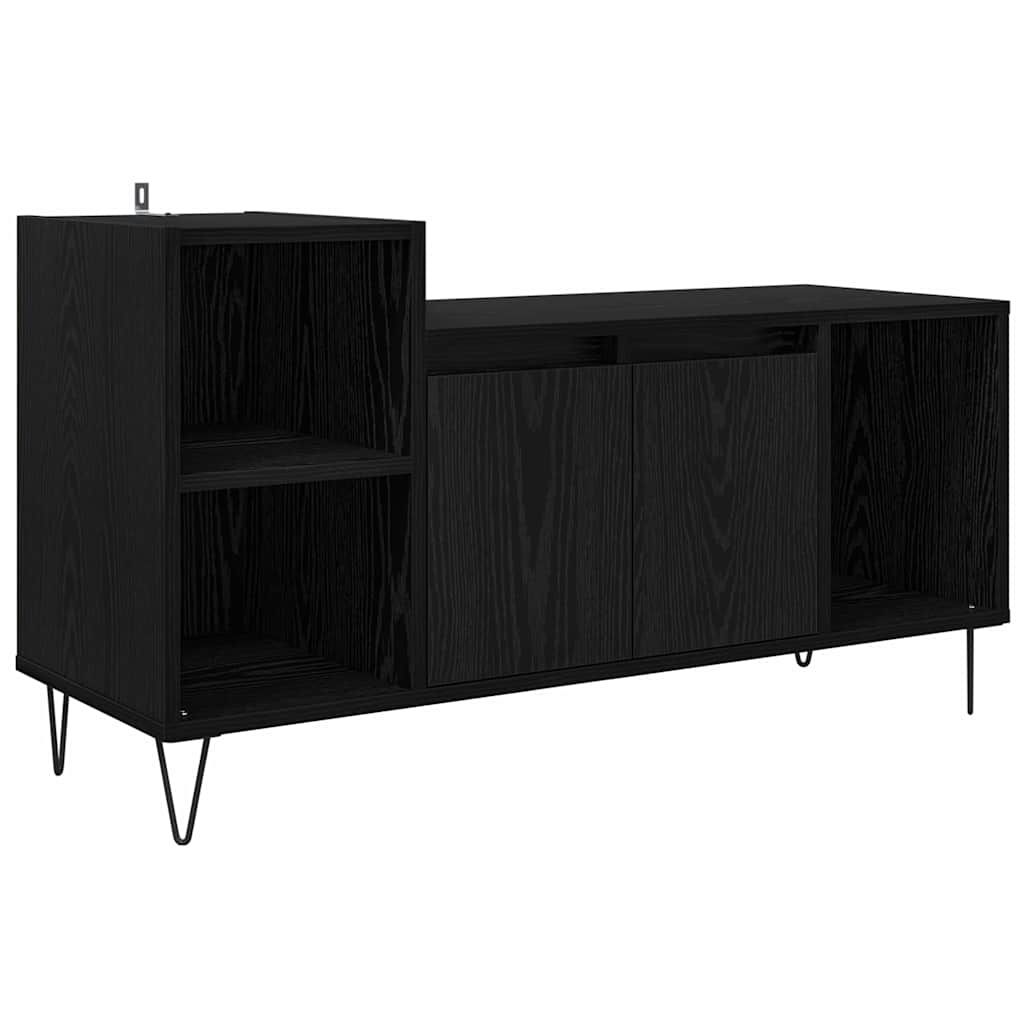 TV-kast Zwart Eiken 100 x 35 x 55 cm Bewerkt hout is nu te koop bij PeponiXL, paradijselijk wonen!
