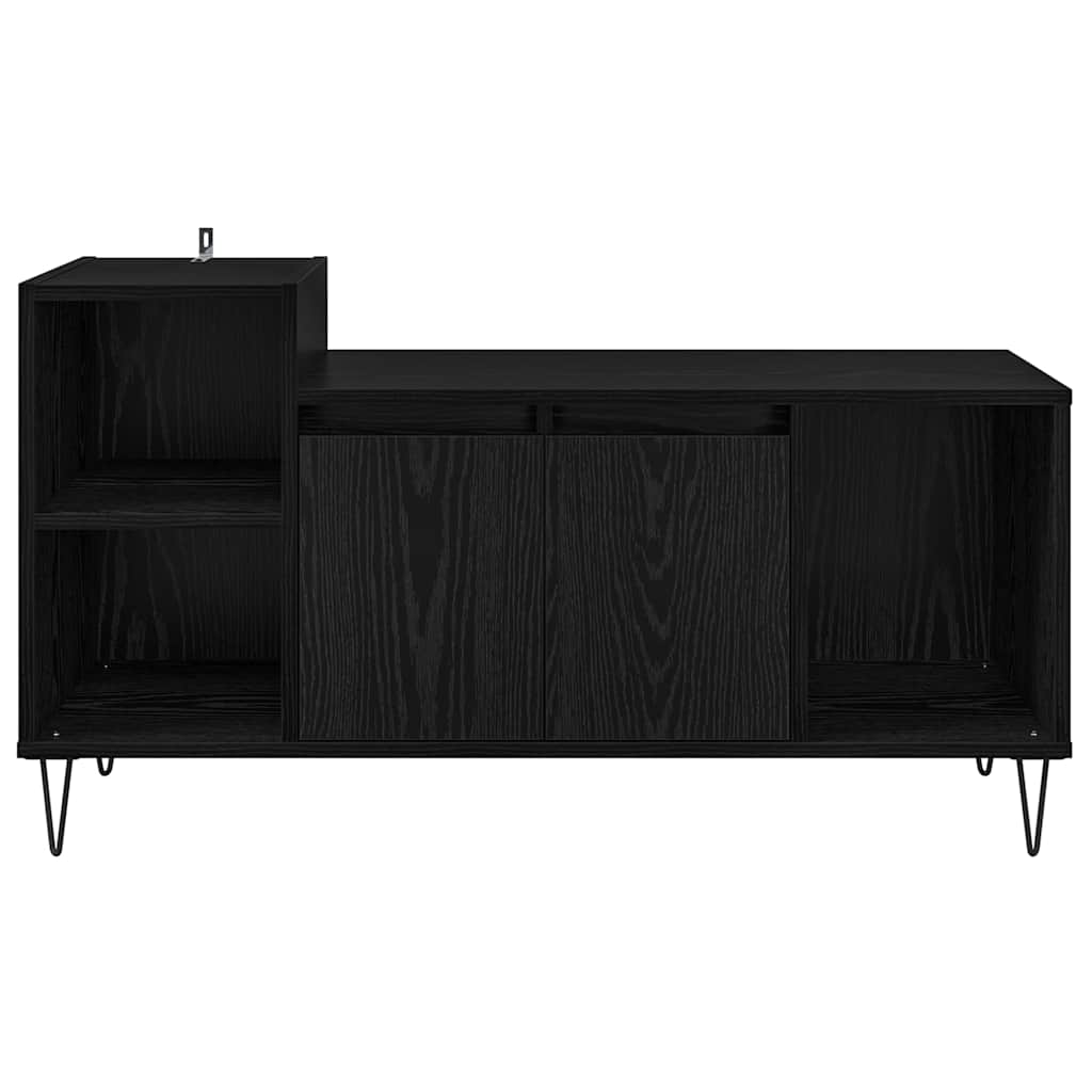 TV-kast Zwart Eiken 100 x 35 x 55 cm Bewerkt hout is nu te koop bij PeponiXL, paradijselijk wonen!