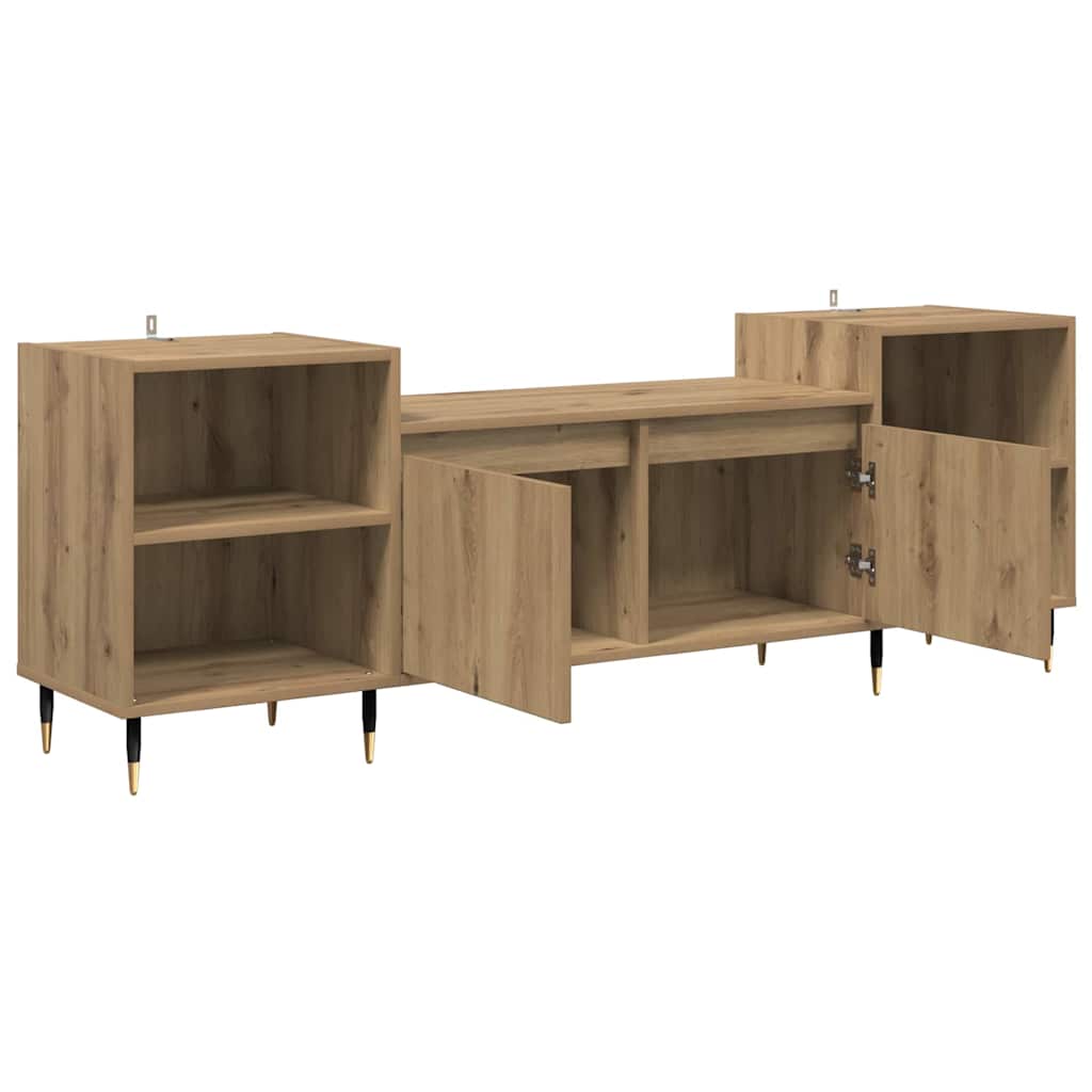 TV-kast Artisan Eiken 160 x 35 x 55 cm Bewerkt hout is nu te koop bij PeponiXL, paradijselijk wonen!