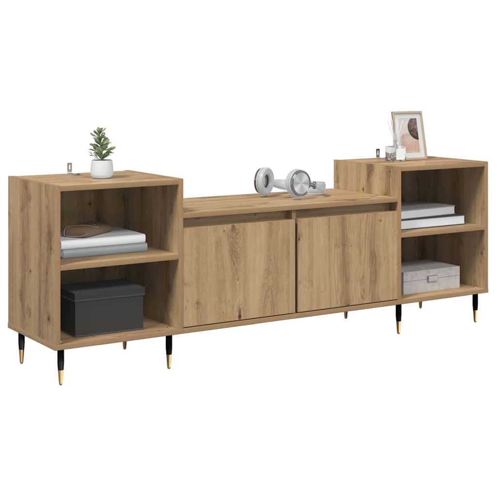 TV-kast Artisan Eiken 160 x 35 x 55 cm Bewerkt hout is nu te koop bij PeponiXL, paradijselijk wonen!