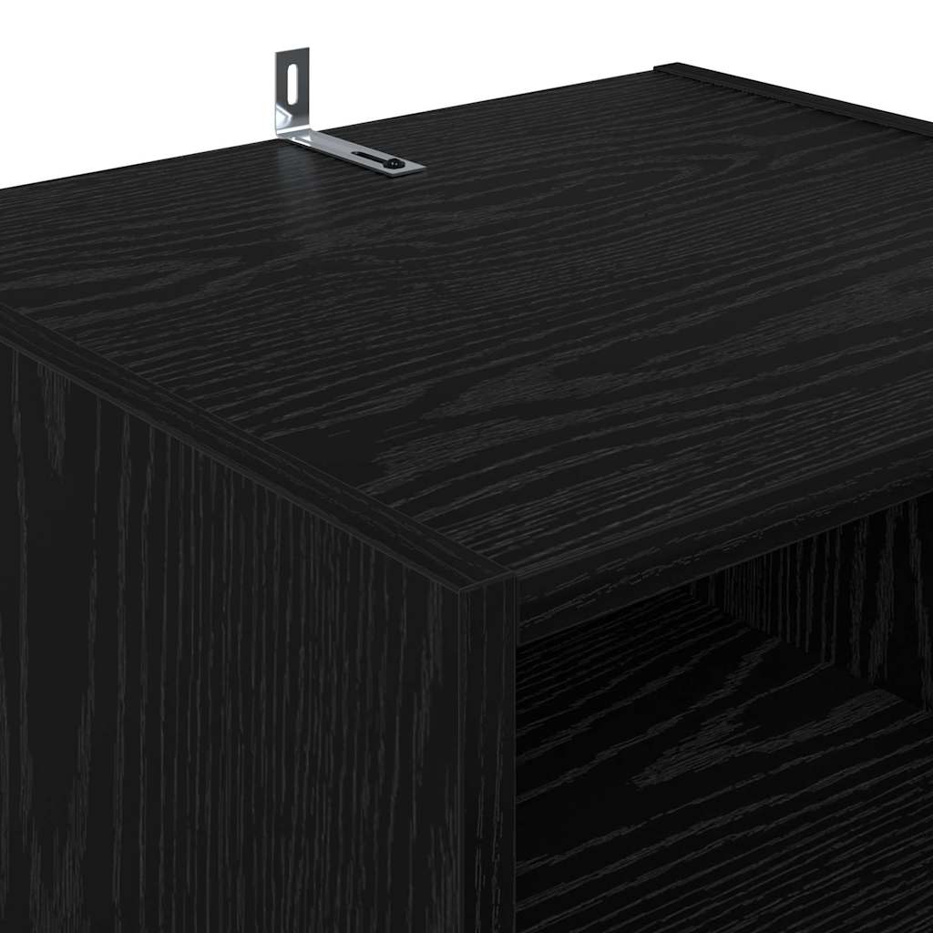 TV-kast Zwart Eiken 160 x 35 x 55 cm Bewerkt hout is nu te koop bij PeponiXL, paradijselijk wonen!